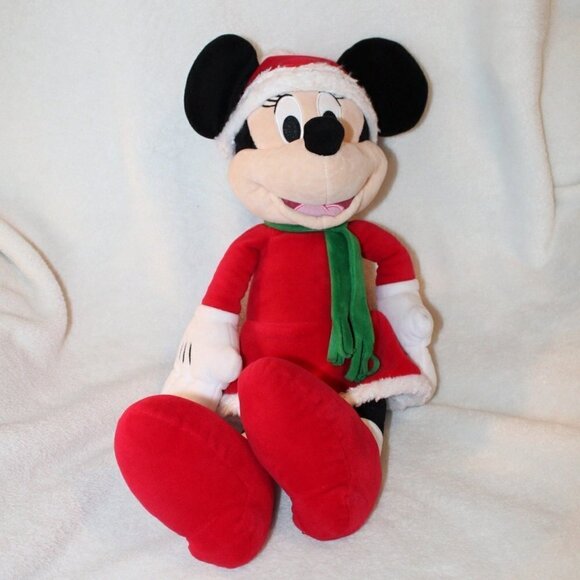 Vintage Disney Christmas Minnie Mouse plush toy red and green 19" - Picture 10 of 10